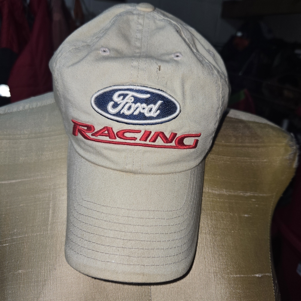 Ford Racing Sporty Beige Cap with Blue Logo